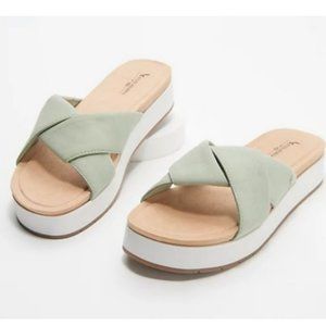 Koolaburra By Ugg Carenza Sage Green Slide Sandals